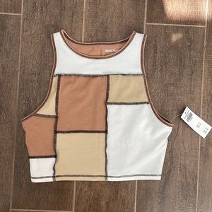 Cropped brown patch top